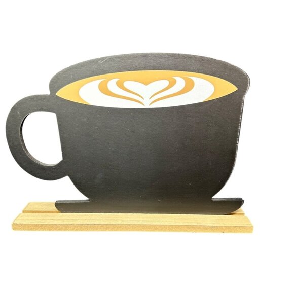 Chalkboard Café Latte Sign Coffee Bar Mug Decor Farmhouse Kitchen Eclectic 10" - Picture 7 of 9